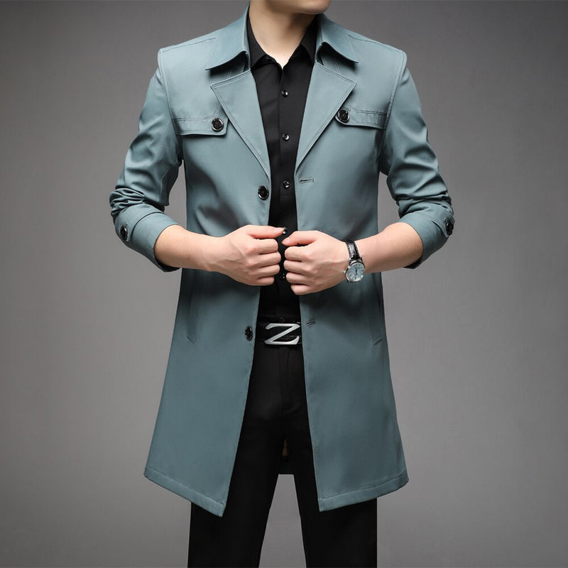 Trench Coats Superior Quality Male Fashion Outwear Jackets Long