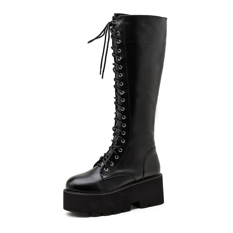 High Quality Women Long Boots Knee High Shoes Chunky