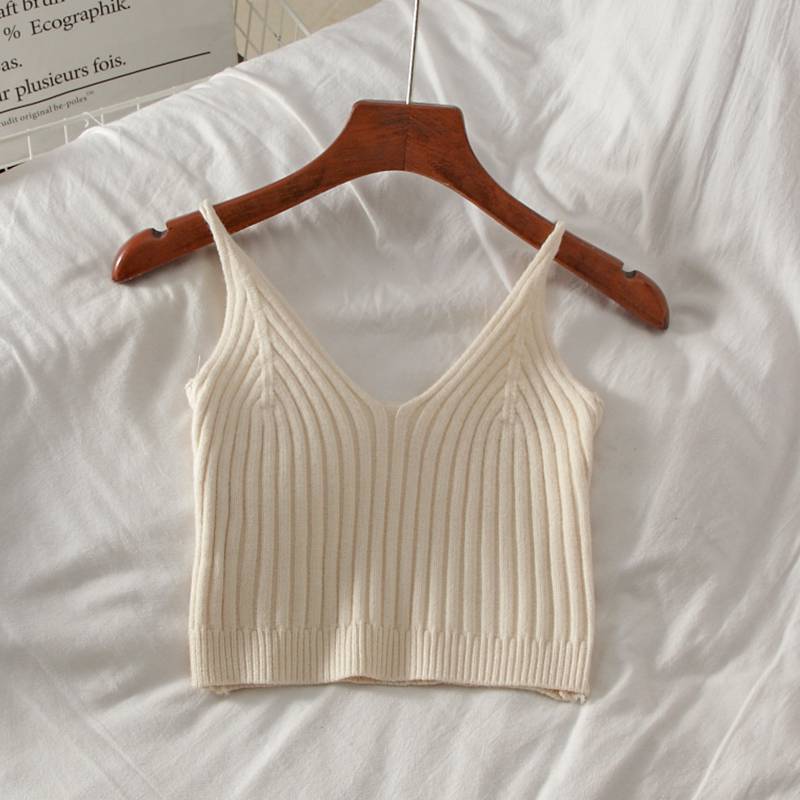 Crop Tops Knit Halter Tank Top