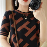 women's cashmere sweater short-sleeve spring