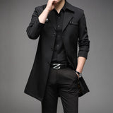 Trench Coats Superior Quality Male Fashion Outwear Jackets Long