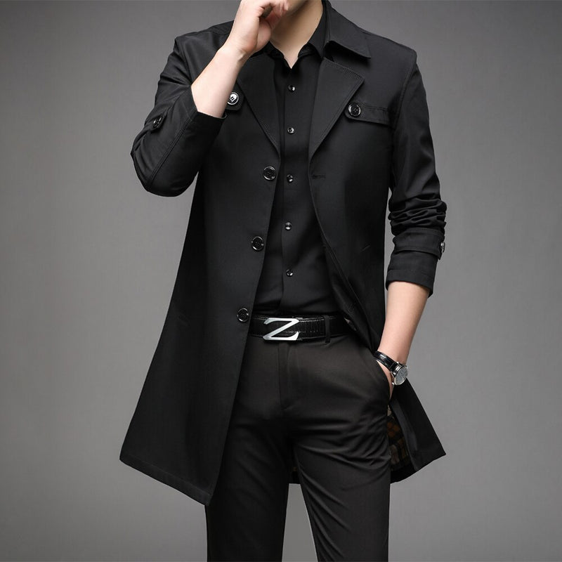 Trench Coats Superior Quality Male Fashion Outwear Jackets Long