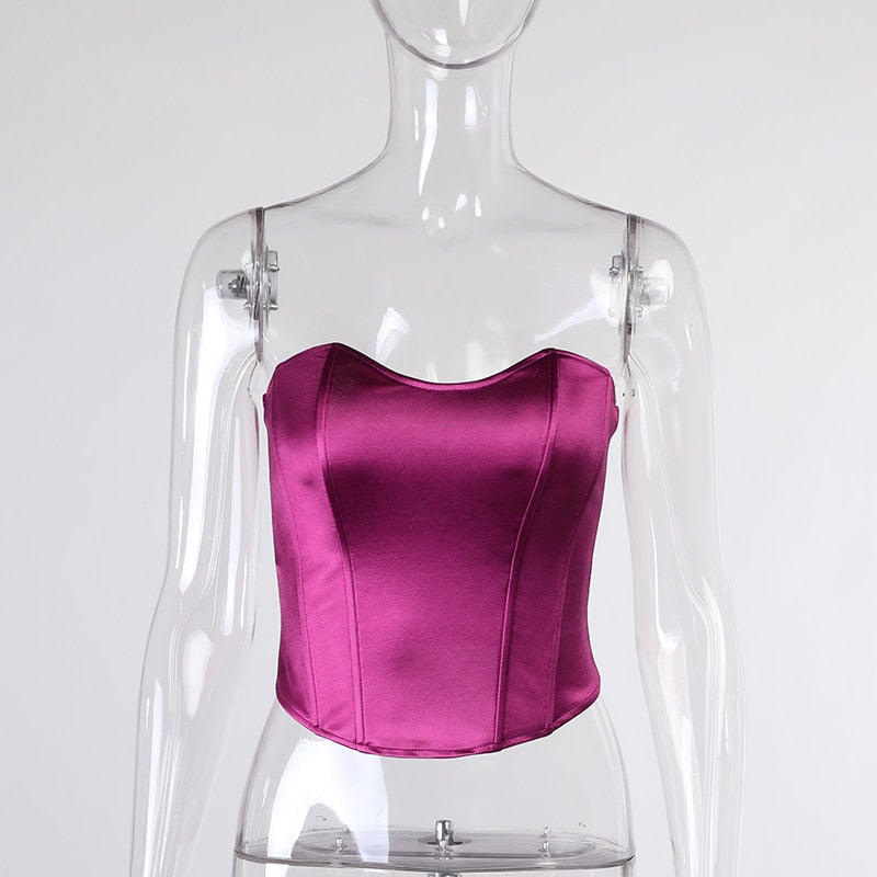 Summer Sexy Tube Tops Women Sleeveless Slim Skinny Corset Cropped