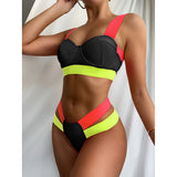 Lace Up Bandeau Push Up New African Print Thong