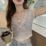 T shirt Slim Short Sleeve High Waist Lady Tank Top