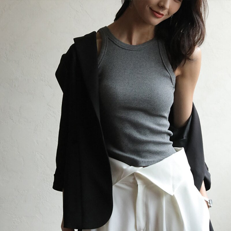 Women Sleeveless Knitted Camis Tank Tops