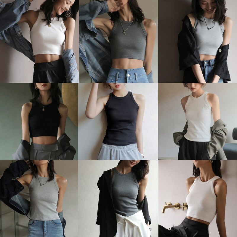 Women Sleeveless Knitted Camis Tank Tops