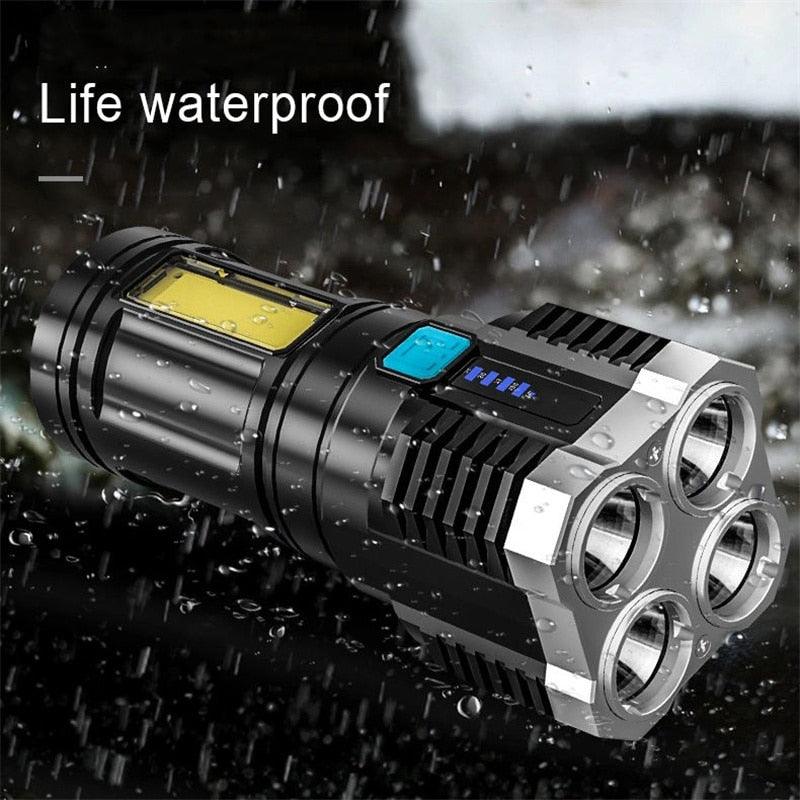 USB Rechargeable 4 LED  Flashlight