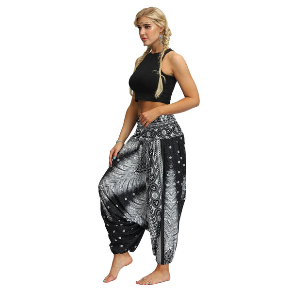 Print Loose Style Holiday Beach Spring Trousers