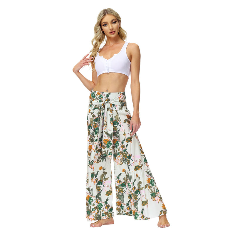 High Waist Flare Beach Trousers For Spring