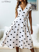 Lossky Vintage Polka Dot Long Dress