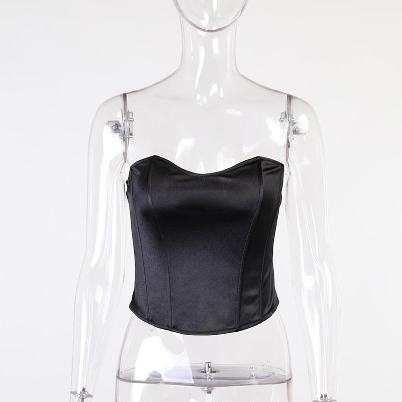 Summer Sexy Tube Tops Women Sleeveless Slim Skinny Corset Cropped