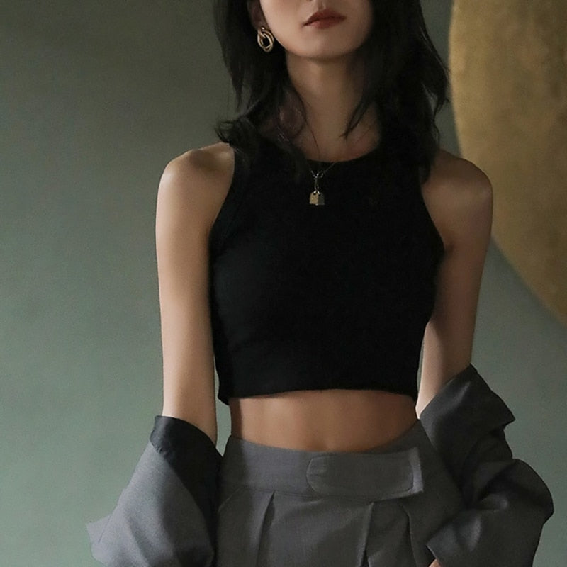Women Sleeveless Knitted Camis Tank Tops