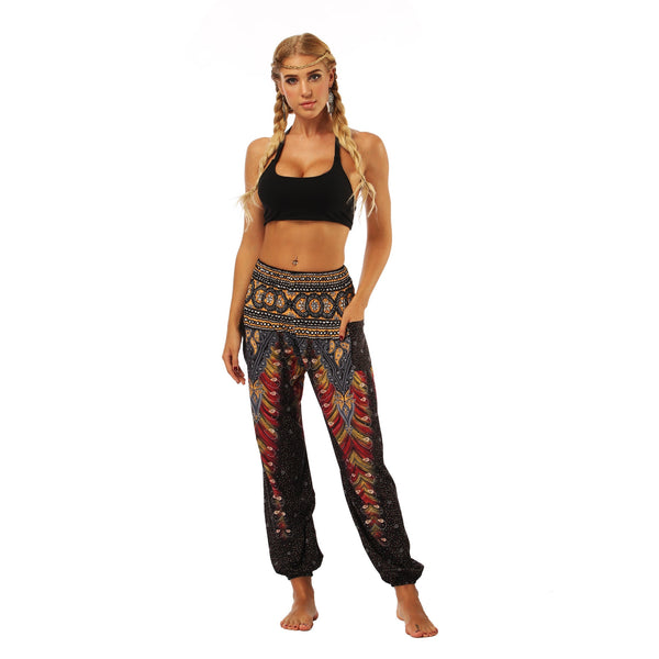 Casual Pants Print Loose Style Holiday Beach Pencil Pants