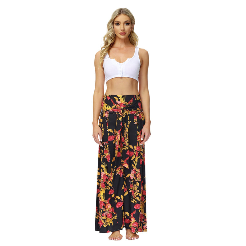 High Waist Flare Beach Trousers For Spring