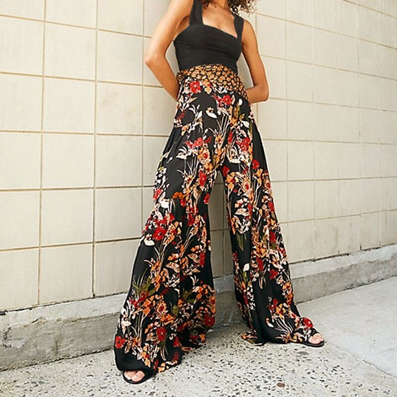 Ethnic Tribal High Waist Loose Casual Trousers Beach Pant