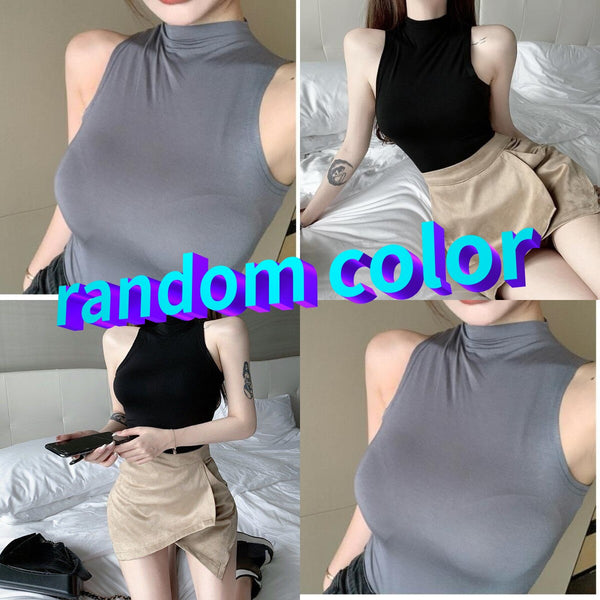 Tank Top Solid Halter Crop Tops Women