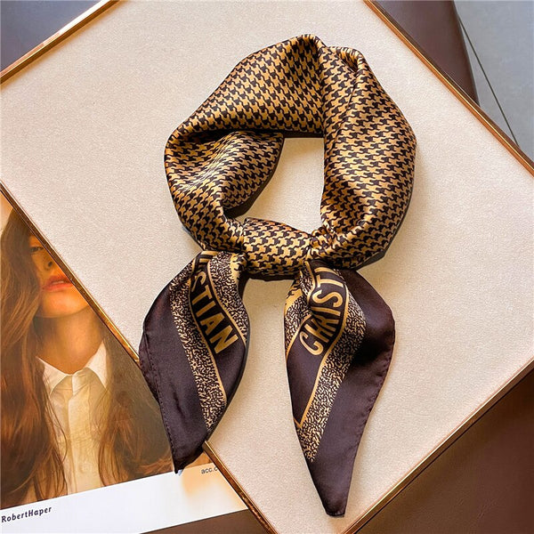 Satin Print Silk Square Scarf: Versatile Elegance