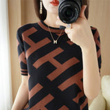 women's cashmere sweater short-sleeve spring