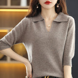 Cashmere Sweater Women's T-Shirt Pure Wool Knitted
