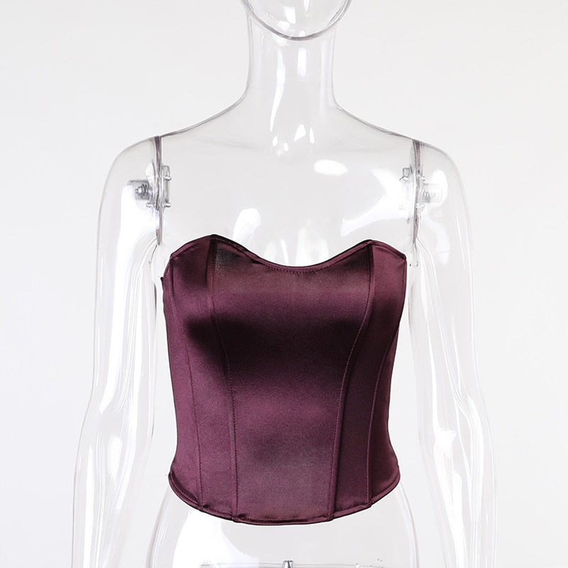 Summer Sexy Tube Tops Women Sleeveless Slim Skinny Corset Cropped