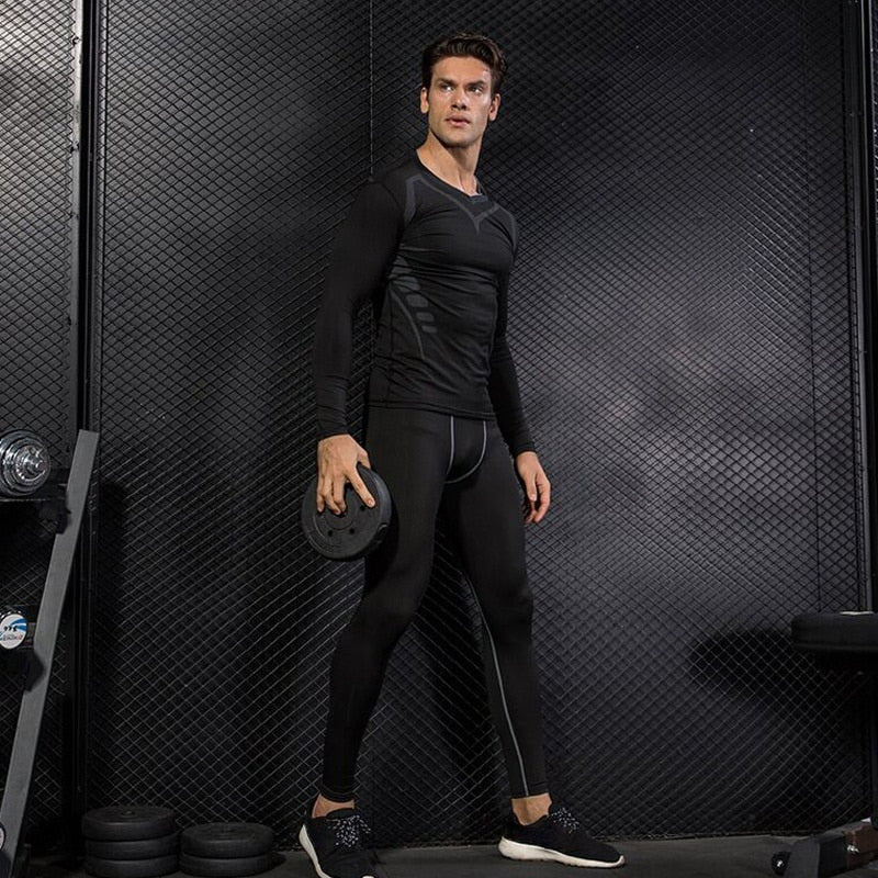Mens Compression Leggings Running Gym 3XL Tights Basketball Leggings