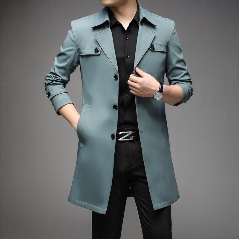 Trench Coats Superior Quality Male Fashion Outwear Jackets Long