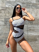 Andzhelika  One Shoulder One Piece Single shoulder Swimsuit