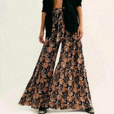 Print Pants High Waist Loose Casual Trousers Beach Pants