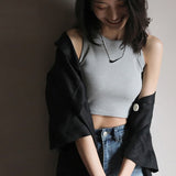 Women Sleeveless Knitted Camis Tank Tops