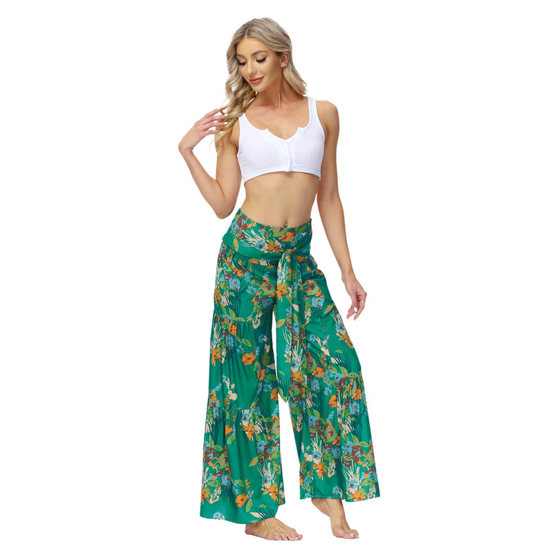 High Waist Flare Beach Trousers For Spring