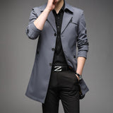 Men Trench Coats Superior Quality Male Fashion Outerwear Jackets Long Plus Size