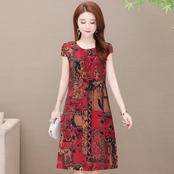 Summer Vintage Plaid Midi Dress