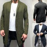 Mans knitted Coat long Cardigan Sweater Fashion Casual large jacket Trench Coat