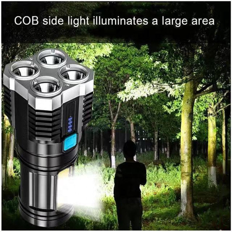 USB Rechargeable 4 LED  Flashlight