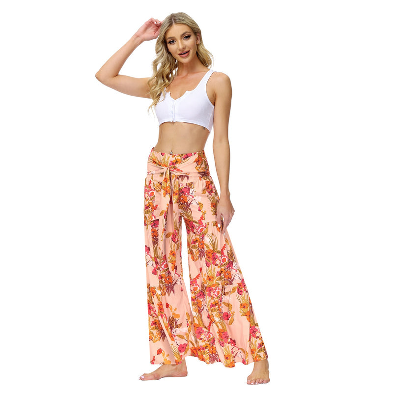 High Waist Flare Beach Trousers For Spring