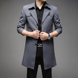 Men Trench Coats Superior Quality Male Fashion Outerwear Jackets Long Plus Size