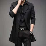 Men Trench Coats Superior Quality Male Fashion Outerwear Jackets Long Plus Size