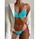 Lace Up Bandeau Push Up New African Print Thong