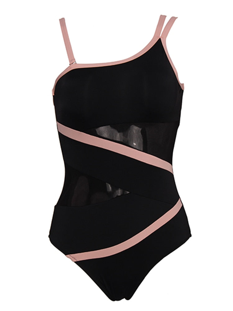 Andzhelika  One Shoulder One Piece Single shoulder Swimsuit