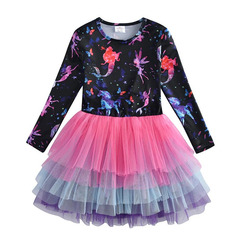 Autumn Kids for Girls Long Sleeve Unicorn Dresses