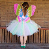 Girls Pastel Flower Crochet Tulle Dress