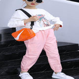 Pants Girls High Waist Pink
