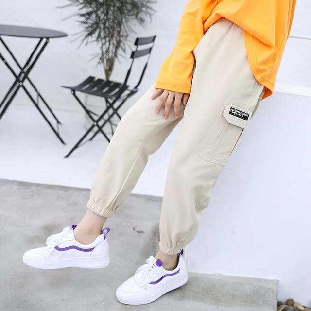 Pants Girls High Waist Pink