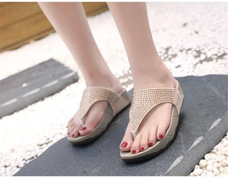Rhinestone Women Slippers