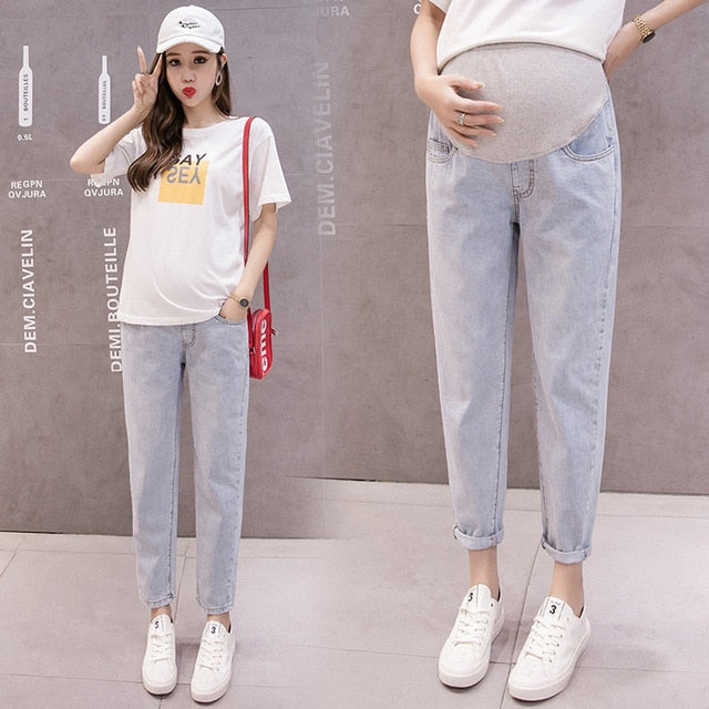 Denim Haren Pants Maternity Jeans For Pregnant Women