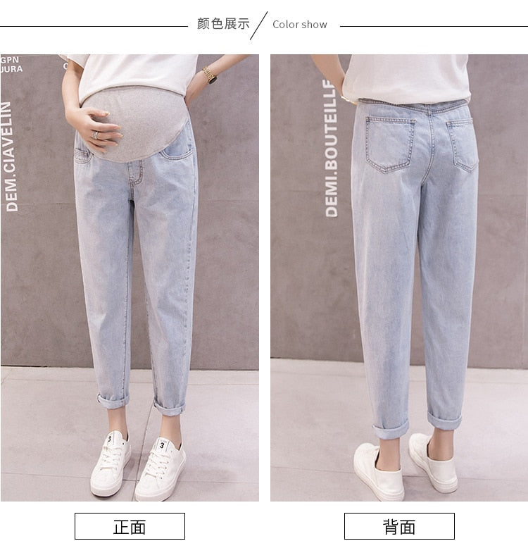 Denim Haren Pants Maternity Jeans For Pregnant Women