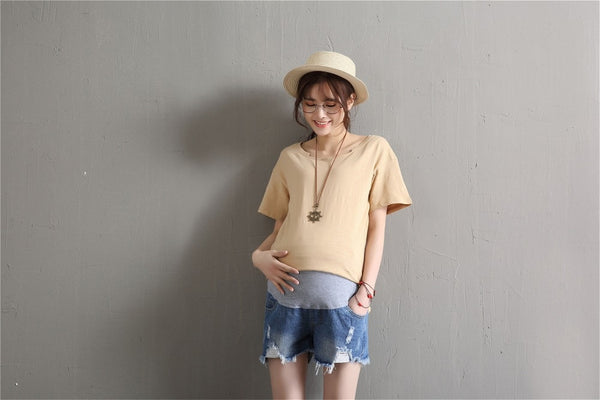 Summer Maternity Denim Shorts Pregnancy