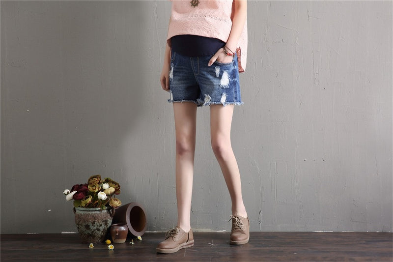 Summer Maternity Denim Shorts Pregnancy