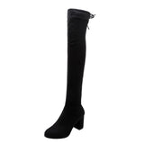 LAKESHI Sexy Thigh High Boots Over-the-knee Boots Women High Boots Long Boots Female Winter Shoes Women Leopard Suede High Heels